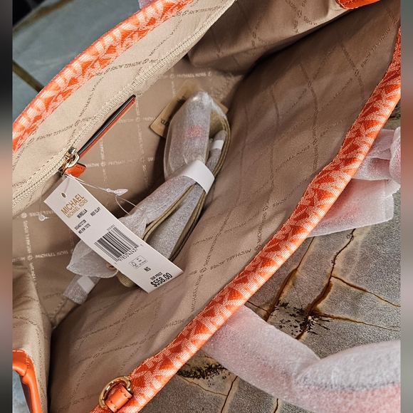 Michael Kors Mirella Ombre Coral and White Tote/Crossbody Bag NWT - Picture 12 of 16